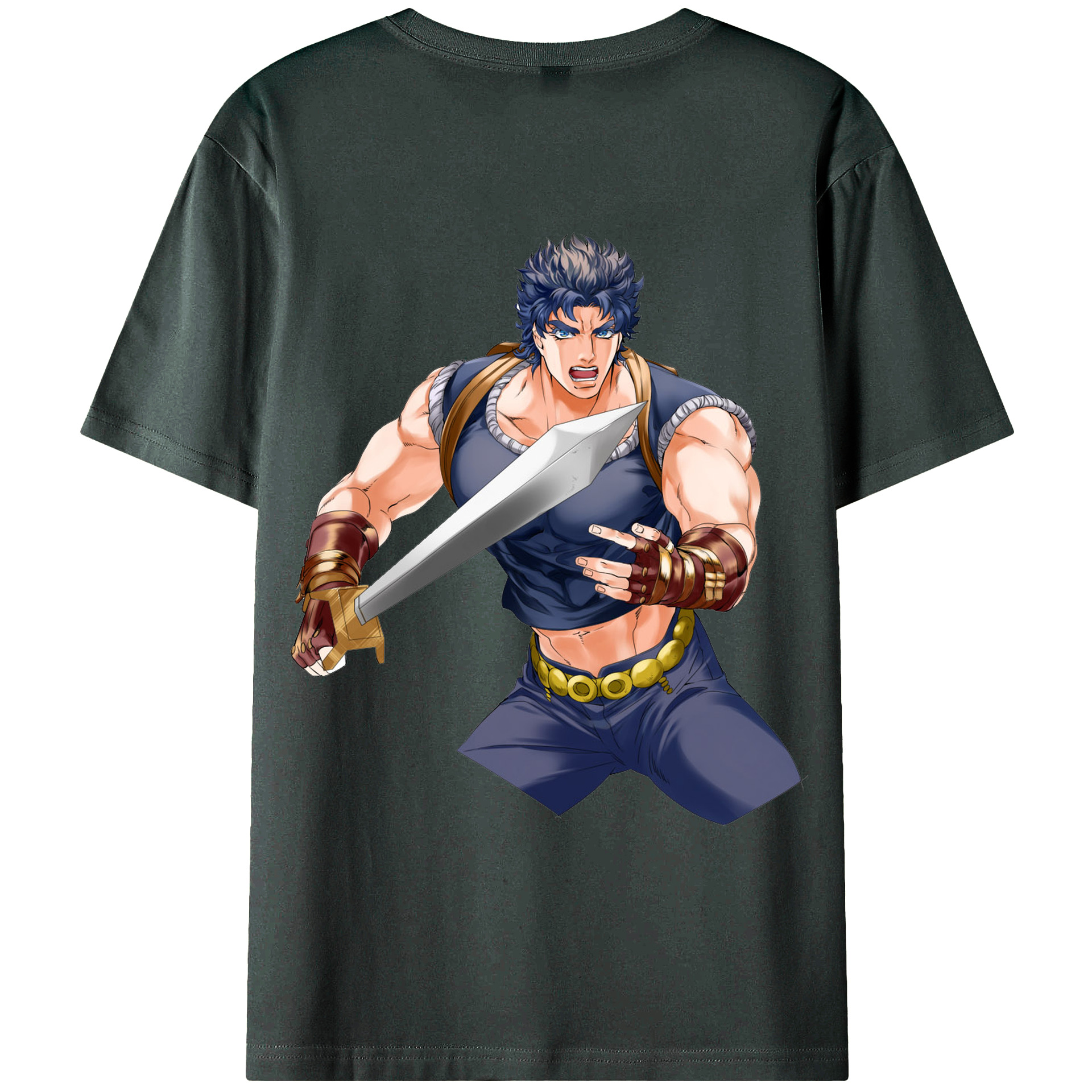（画像用） ジョジョの奇妙な冒険 /ジョナサン?ジョースター JoJo's Bizarre Adventure Jonathan Joestar 綿100％ メンズ半袖Tシャツ（バックプリント） 通気性